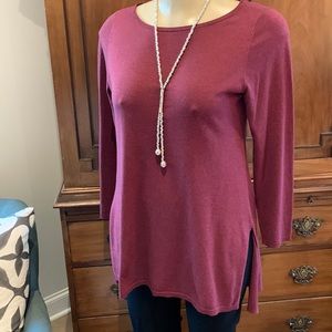 Eileen Fisher burgundy tunic sweater